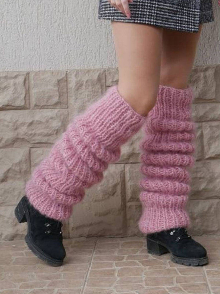 Calzini a pelo lungo in maglia di mohair