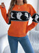 Maglione in maglia con fantasma Halloween arancione anni '40