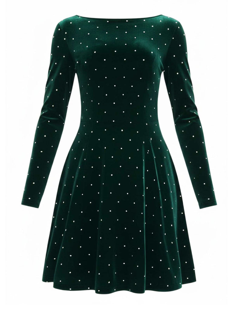 Abito da sera in velluto con strass anni '80