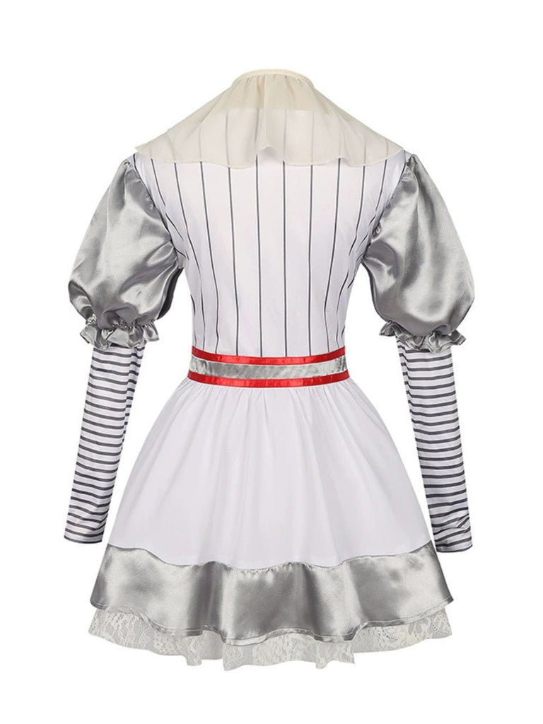 Abito a palloncino righe Pennywise Halloween argento anni '60