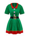 Costume da elfo di Natale per cosplay verde anni '60