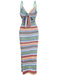 Abito boho a righe con lacci colorate anni '70