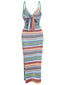 Abito boho a righe con lacci colorate anni '70