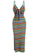 Abito boho a righe con lacci colorate anni '70