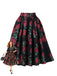 Gonna Plissettata Rossa Anni '50 con Stampa Rose Floreale
