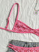 Bikini floreale con spalline sottili rosa anni '60