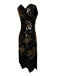 Abito flapper con scollo a V e perline e paillettes anni '20