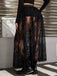 Gonna in pizzo trasparente stile gotico nero anni '80