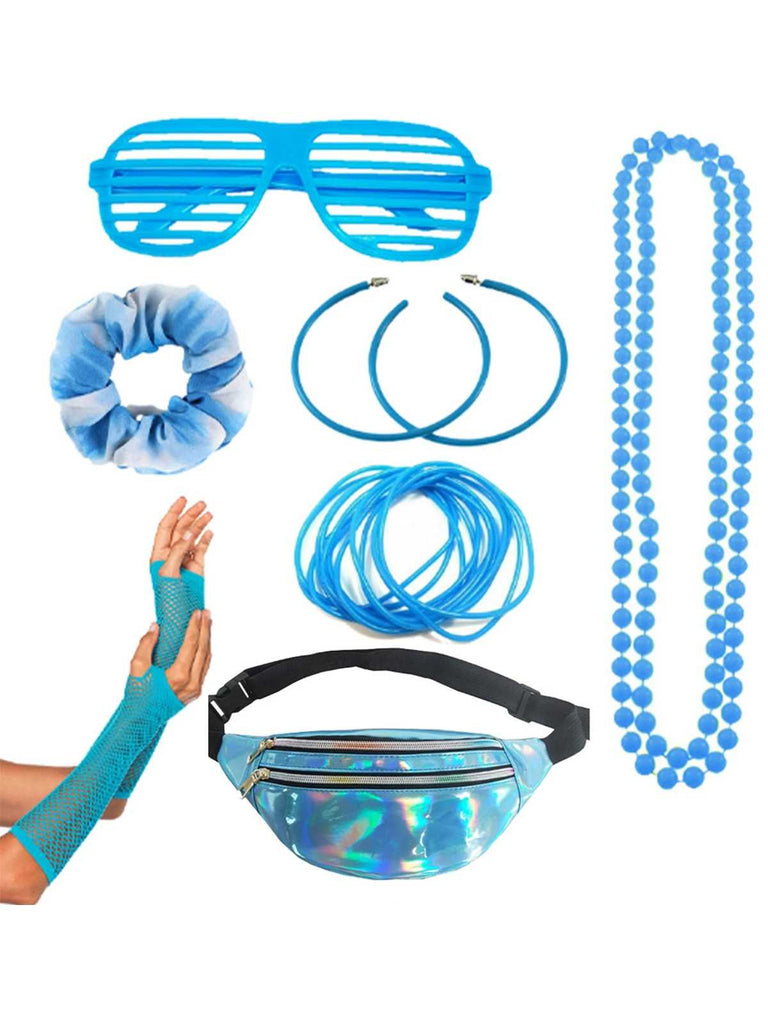 Set di accessori colorati per costumi retrò anni '80