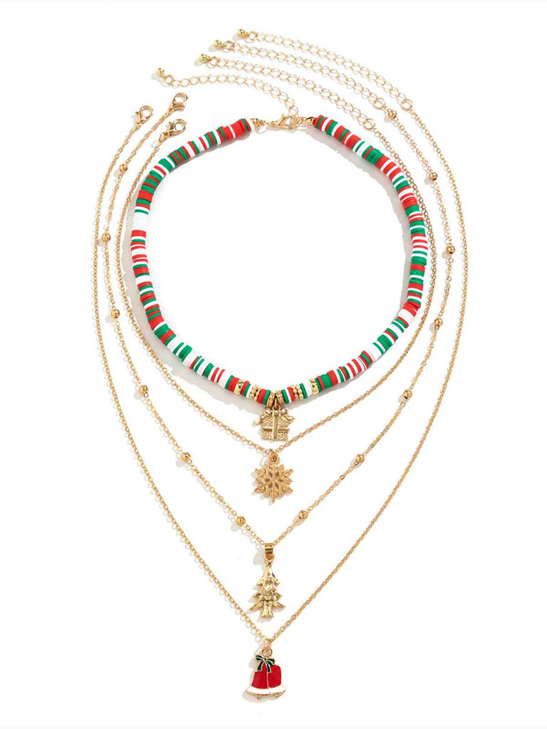 Set di collane a strati natalizi vintage