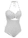 Costumi intero a pois con lacci bianco anni '40