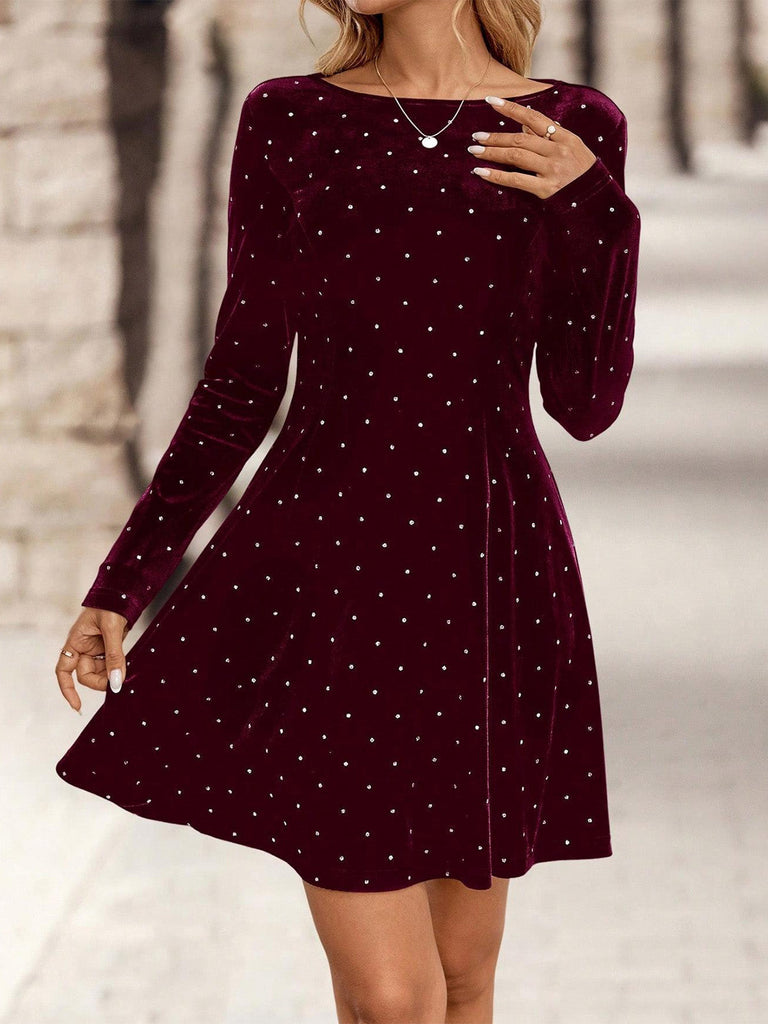 Abito da sera in velluto con strass anni '80