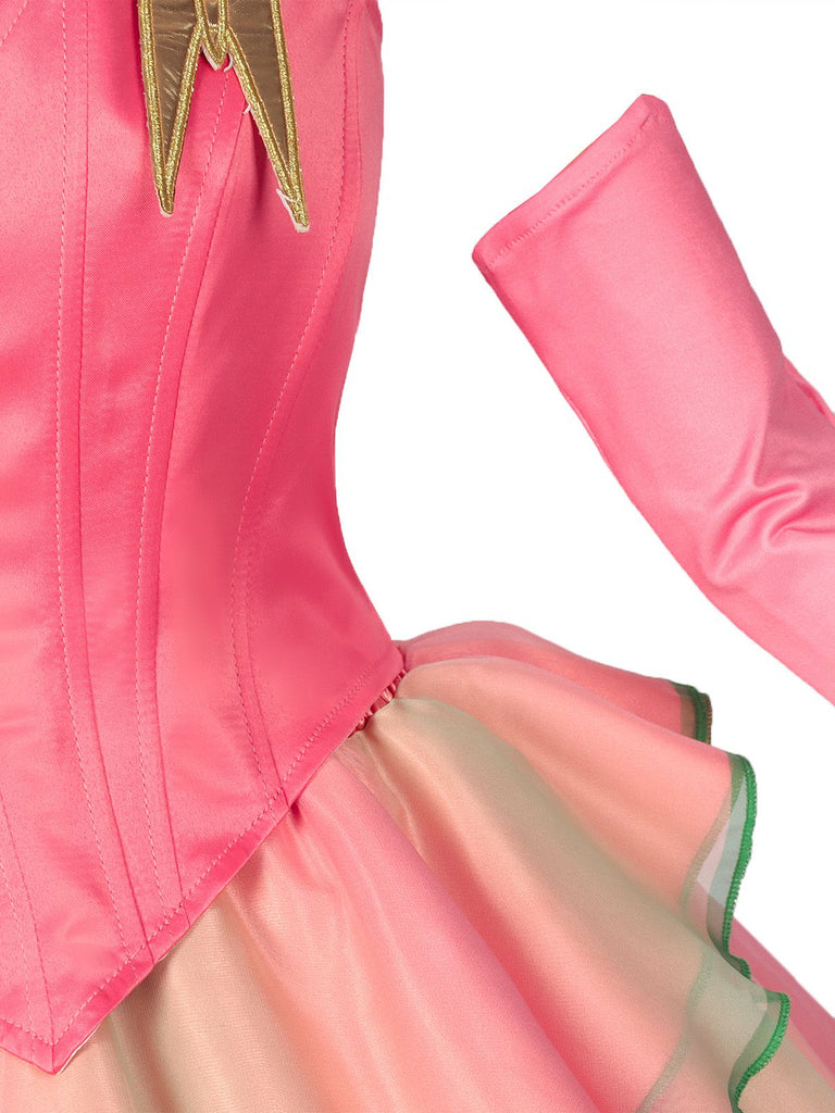 2PCS Top e gonna Glinda della strega cattiva rosa anni '70