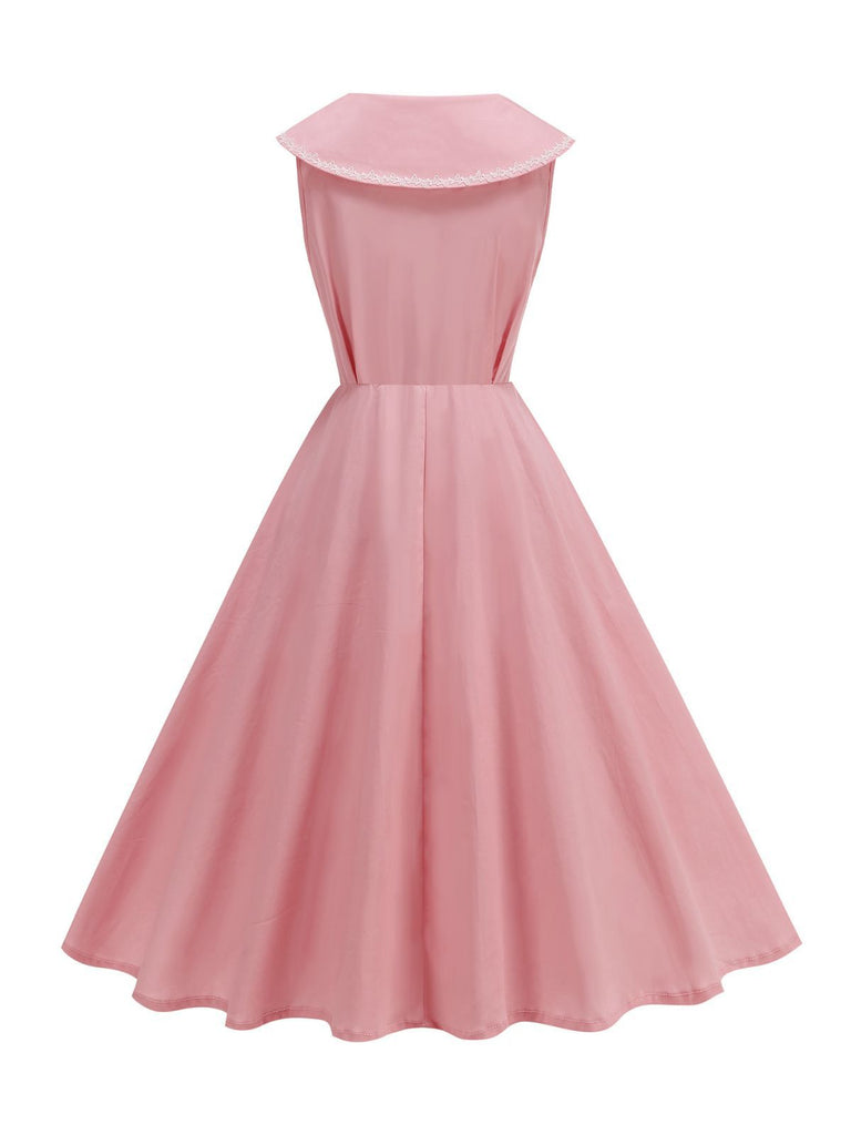 Abito senza maniche con colletto alla marinara e papillon anni '50