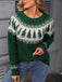Maglione Fair Isle con albero di Natale verde anni '80