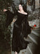 Abito a Sirena Nero Anni '30 Wednesday Morticia-inspired in Velluto