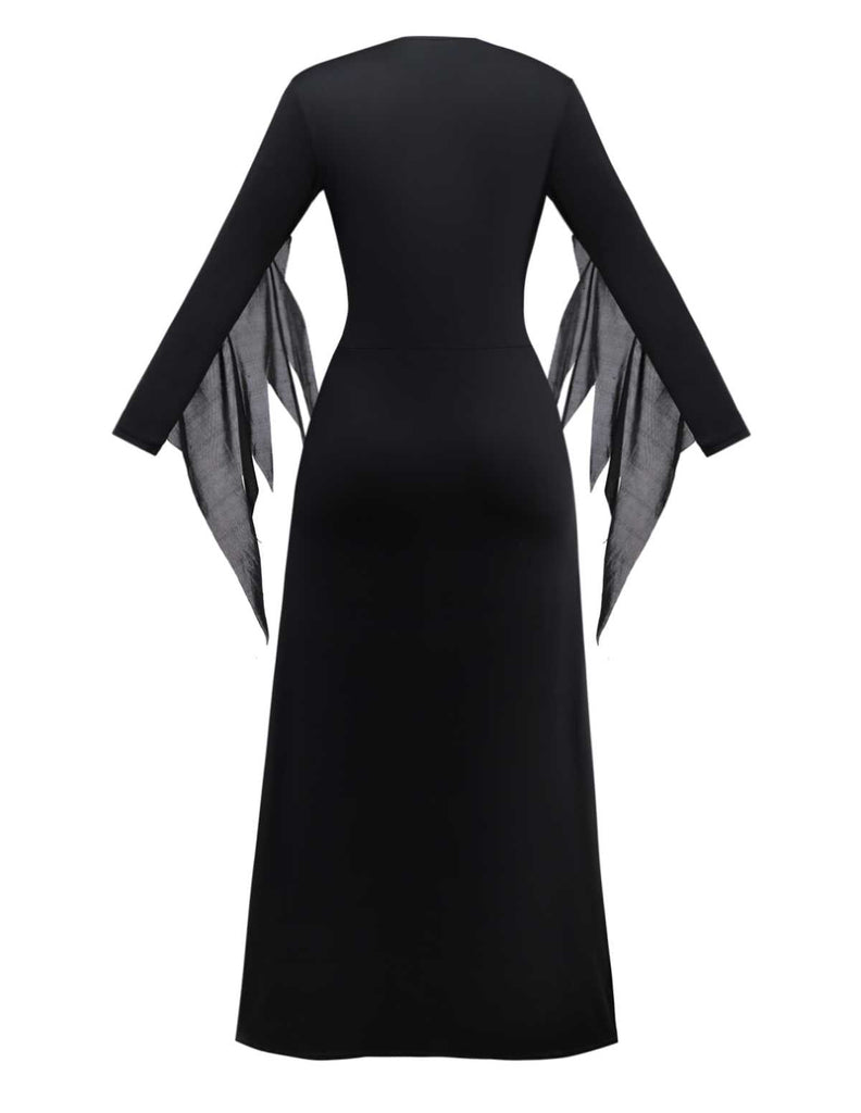 Completo costume da strega gotica con lacci anni '70