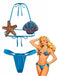 Set Bikini Blu Shell & con Stella Marina Anni '70