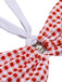 Set Bikini plaid scollo all'americana rosso anni '40