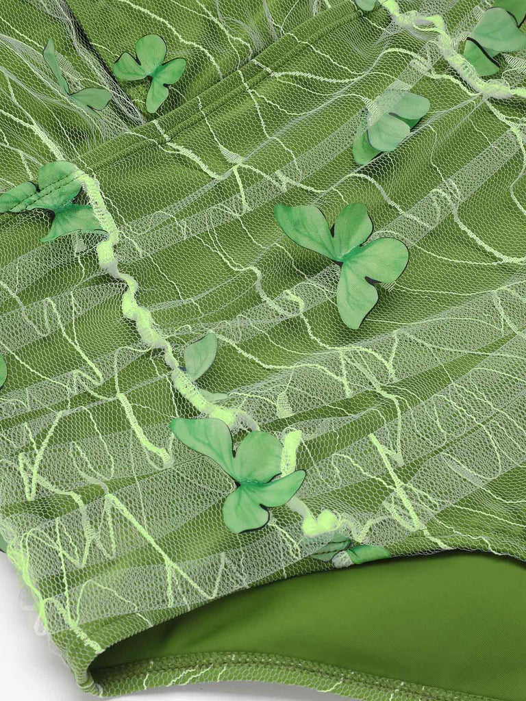 Costumi in rete farfalle 3D verde anni '60
