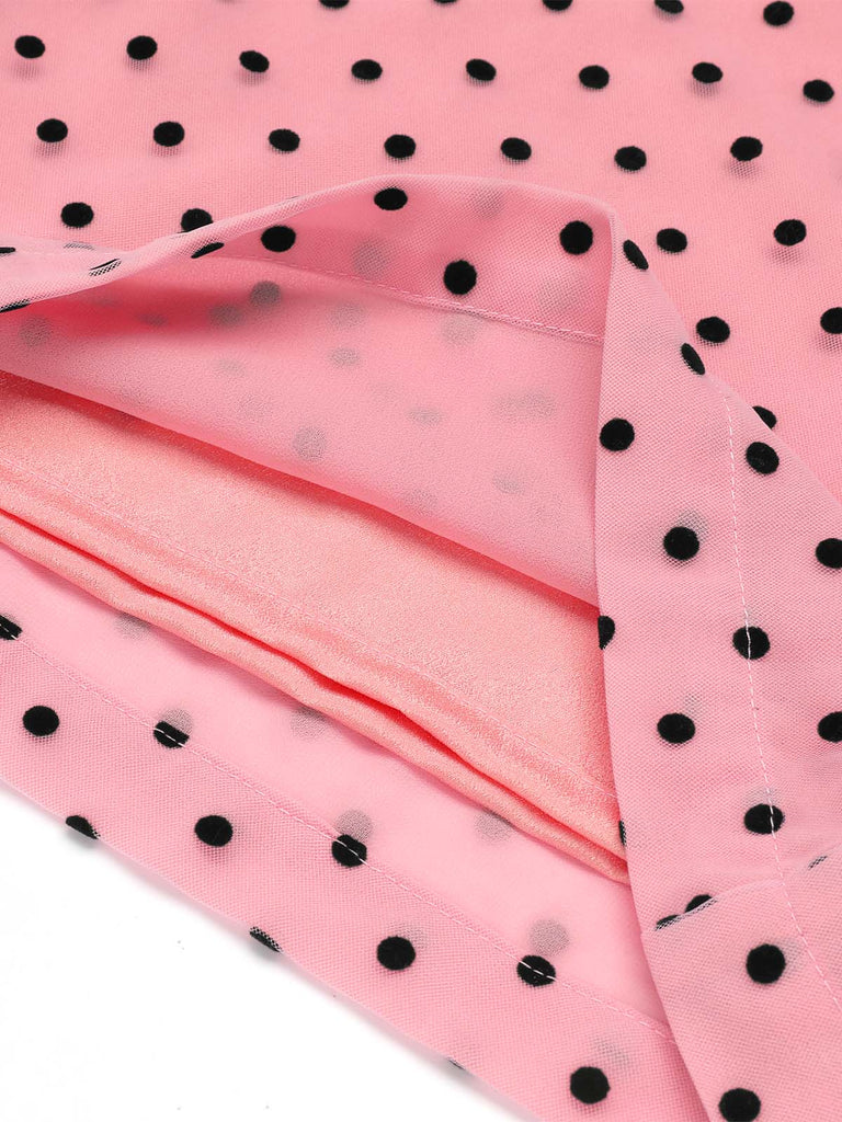 Tuta lunga monospalla a pois rosa anni '30