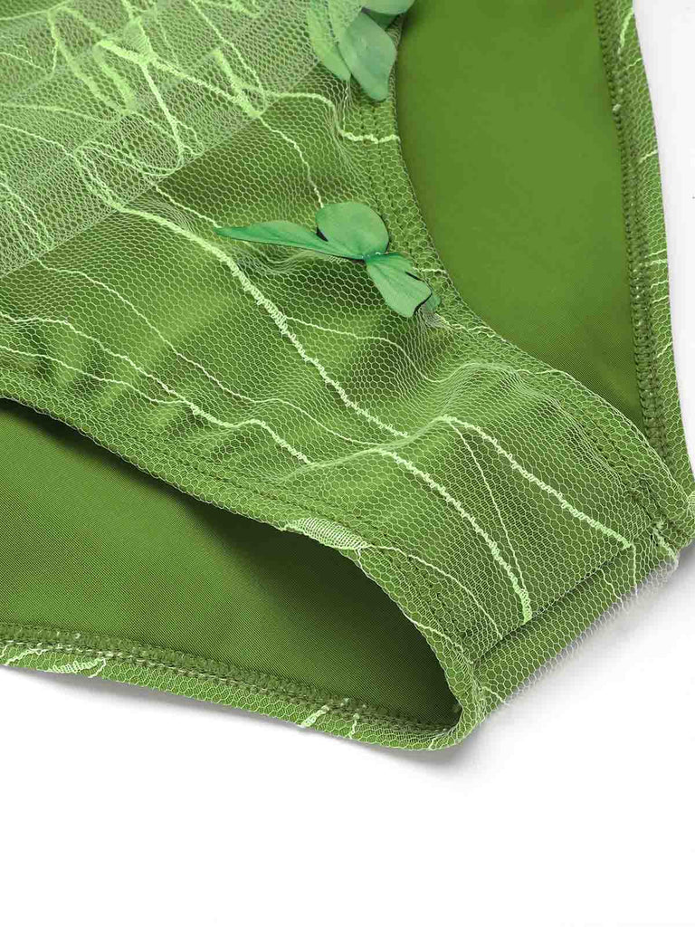 Costumi in rete farfalle 3D verde anni '60