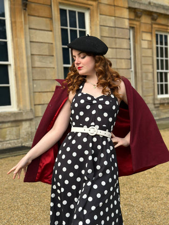 Abito cintura e pois a contrasto anni '50
