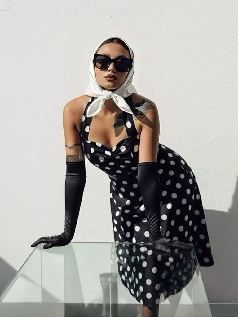 Abito cintura e pois a contrasto anni '50