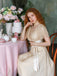 Abito da cocktail in tulle in raso champagne anni '50