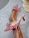 Tacchi con Fiocco a Quadri Rosso Vintage