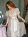 Abito da cocktail in tulle in raso champagne anni '50