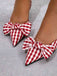 Tacchi con Fiocco a Quadri Rosso Vintage