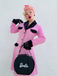 Cappotto in velluto con bottoni patchwork rosa anni '30