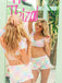 Set bikini plaid con maniche a sbuffo multicolore anni '70