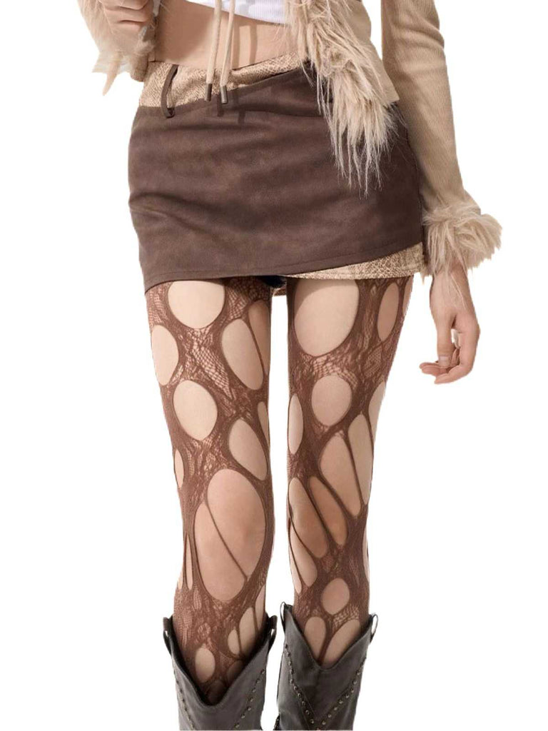 Calze a strappo con ritagli gotico