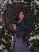 [Prevendita] Abito floreale in cotone con pizzo blu anni '50