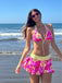 Set Bikini Rosa Anni '60 Multistrato con Floreale