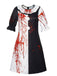 Abito con macchie di sangue in stile terrifier anni '60