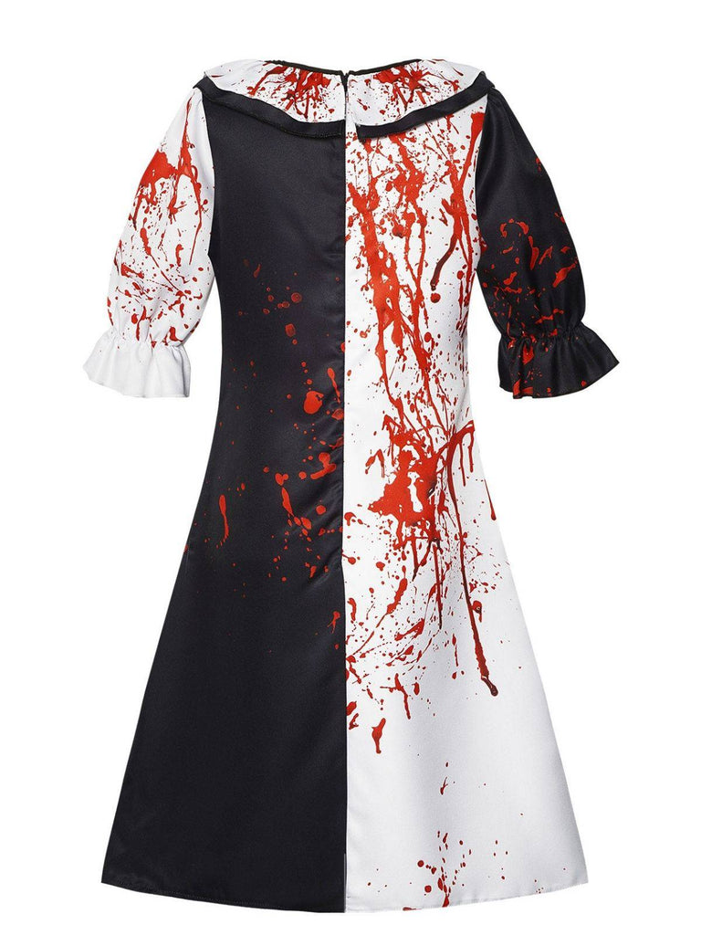 Abito con macchie di sangue in stile terrifier anni '60