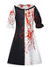 Abito con macchie di sangue in stile terrifier anni '60