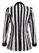 Blazer a righe con risvolto a contrasto bianco e nero anni '50