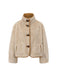 Cappotto reversibile con bottoni in pelliccia beige anni '80