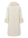 Cappotto lungo con collo in pelliccia sintetica bianco anni '80