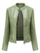 Giacca in pelle con collo alto e borchie anni '40