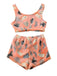2PCS Pigiama in pile con fantasma Halloween arancione anni '60
