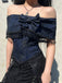 Top in pizzo con spalle scoperte e nappe Halloween blu anni '30