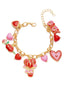 Bracciale con ciondolo a forma di cuore e rosa per San Valentino