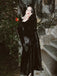 Abito a Sirena Nero Anni '30 Wednesday Morticia-inspired in Velluto