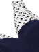 Abito a tubino pois patchwork blu scuro anni '60
