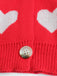 Cardigan in maglia con stampa a cuore per San Valentino anni '50